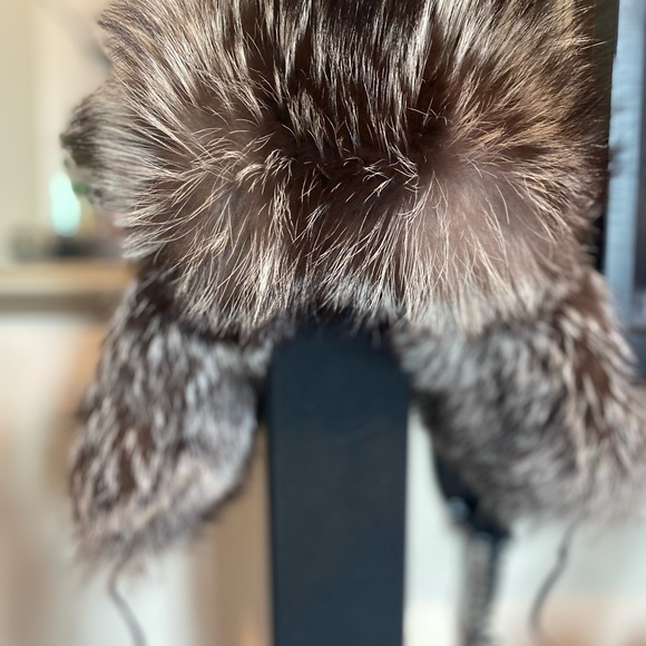 Genuine Real Silver Fox Fur Genuine Leather Fancy Winter Trapper Woman Hat main image 4